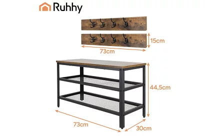 Peretele de intrare - pantofar + 2 rafturi cu cuier