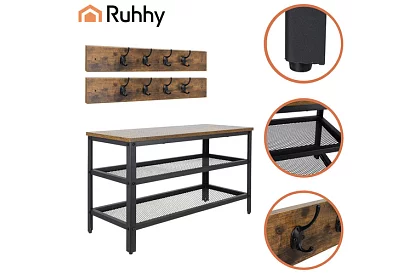 Peretele de intrare - pantofar + 2 rafturi cu cuier