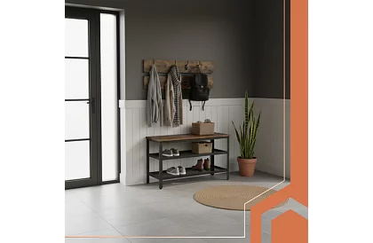 Peretele de intrare - pantofar + 2 rafturi cu cuier