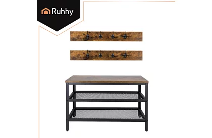 Peretele de intrare - pantofar + 2 rafturi cu cuier