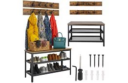 Peretele de intrare - pantofar + 2 rafturi cu cuier