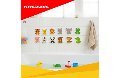 Autocolante din spumă – animale pentru baie, pe placă