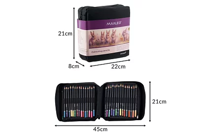 Set de creioane colorate Art 120 culori în cutie + Bloc de desen + Caiet de desen