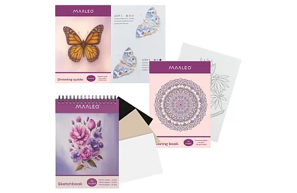 Set de creioane colorate Art 120 culori în cutie + Bloc de desen + Caiet de desen