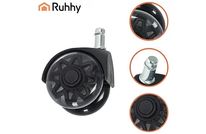 Roțițe de rezervă din cauciuc pentru scaune de birou – 5 buc. negre