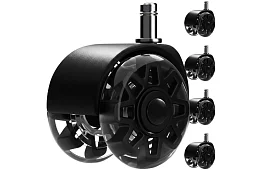 Roțițe de rezervă din cauciuc pentru scaune de birou – 5 buc. negre