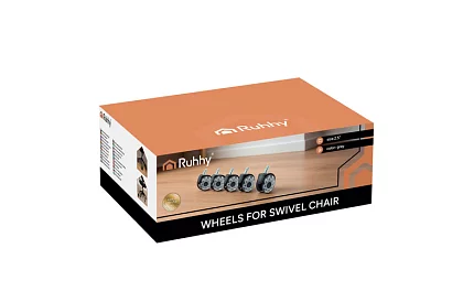 Roțițe de rezervă din cauciuc pentru scaune de birou – 5 buc. gri