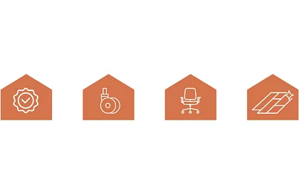 Roțițe de rezervă din cauciuc pentru scaune de birou – 5 buc. gri