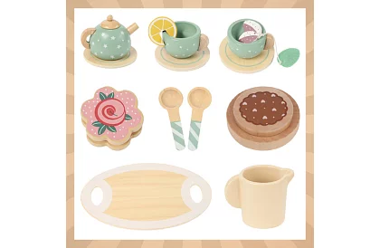 Set de ceai din lemn – verde