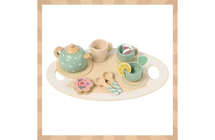 Set de ceai din lemn – verde