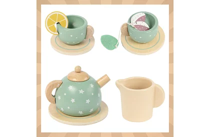 Set de ceai din lemn – verde