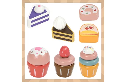 Set de ceai verde din lemn mare + suport pentru torturi