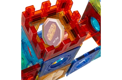 Set de construcție magnetică educațională 3D – pistă cu bile 110 piese