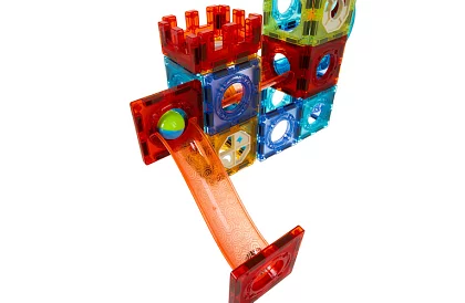 Set de construcție magnetică educațională 3D – pistă cu bile 110 piese