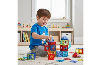 Set de construcție magnetică educațională 3D – pistă cu bile 110 piese