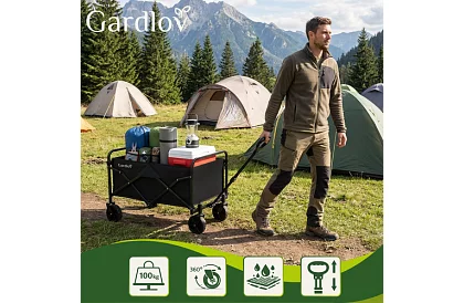 Cărucior pliabil pentru plajă 90 l – capacitate 100 kg