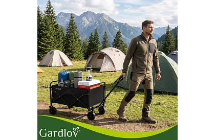 Cărucior pliabil pentru plajă 90 l – capacitate 100 kg