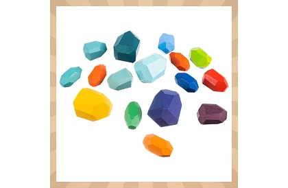 Blocuri din lemn – set de 16 bucăți de blocuri rezistente pentru copii