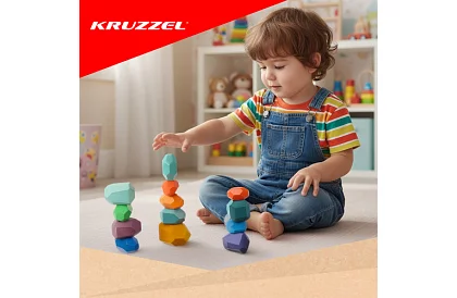 Blocuri din lemn – set de 16 bucăți de blocuri rezistente pentru copii