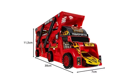 Camion cu remorcă pentru transportul vehiculelor + 6 mașini