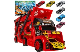 Camion cu remorcă pentru transportul vehiculelor + 6 mașini