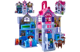 Casă pliabilă pentru păpuși cu mobilier