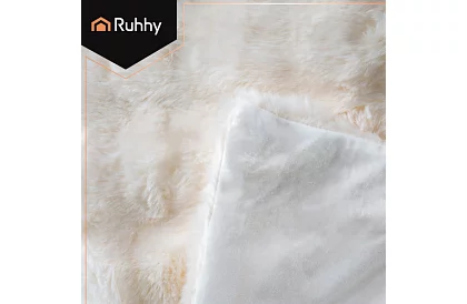 Plaid alb de catifea caldă 160 × 100 cm