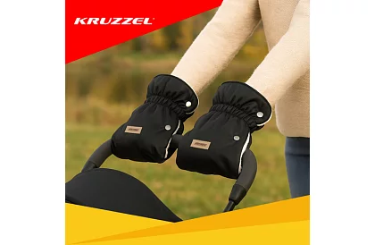 Mănușă neagră - mănuși calde pentru cărucior