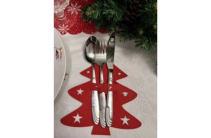 Buzunar de Crăciun pentru tacâmuri – set de 12 bucăți