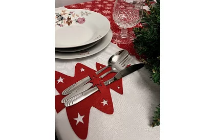 Buzunar de Crăciun pentru tacâmuri – set de 12 bucăți