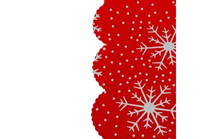 Culoar lung de Crăciun roșu cu fulgi de zăpadă – 150 x 35 cm