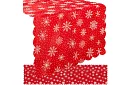 Culoar lung de Crăciun roșu cu fulgi de zăpadă – 150 x 35 cm