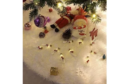 Suport pentru bradul de Crăciun – 150 cm, blană albă