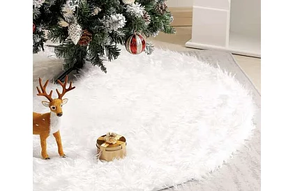 Suport pentru bradul de Crăciun – 150 cm, blană albă