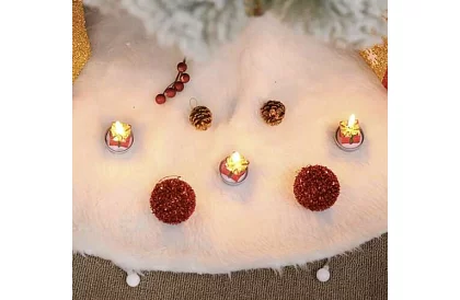 Suport pentru bradul de Crăciun – 120 cm, blană albă