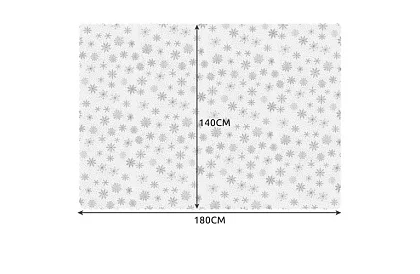 Măsuță cu fulgi de zăpadă 180 x 140 cm – alb-argintiu