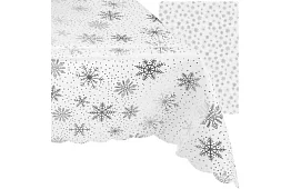 Măsuță cu fulgi de zăpadă 180 x 140 cm – alb-argintiu