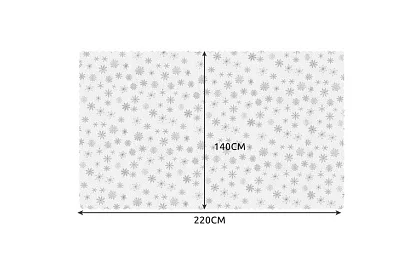 Masă cu fulgi de zăpadă 220 x 140 cm – alb-argintiu