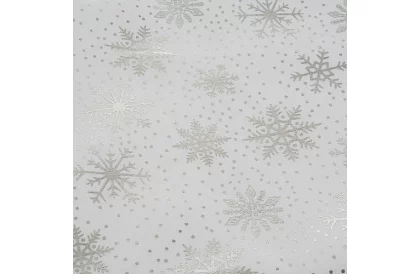 Masă cu fulgi de zăpadă 220 x 140 cm – alb-argintiu