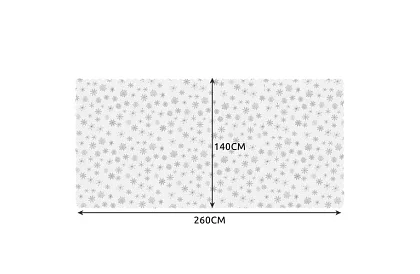 Masă cu fulgi de zăpadă 260 x 140 cm – alb-argintiu