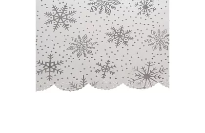 Masă cu fulgi de zăpadă 260 x 140 cm – alb-argintiu