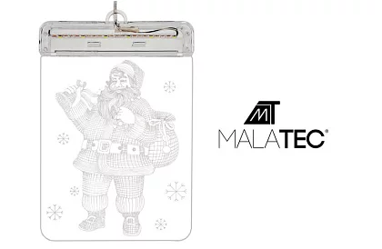 LED vitraliu de Crăciun cu baterii – SANTA