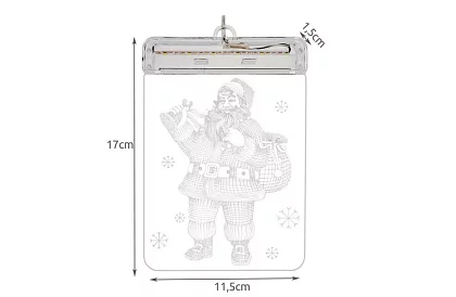 LED vitraliu de Crăciun cu baterii – SANTA