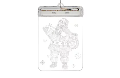 LED vitraliu de Crăciun cu baterii – SANTA