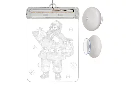 LED vitraliu de Crăciun cu baterii – SANTA