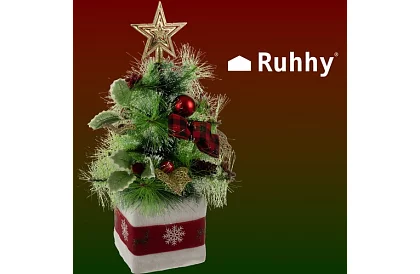 Pomul artificial de Crăciun decorat – 45 cm