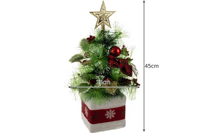 Pomul artificial de Crăciun decorat – 45 cm