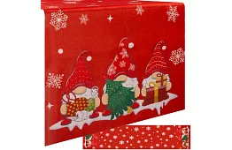 Culoar de Crăciun lung 180 x 40 cm – roșu cu spiriduși