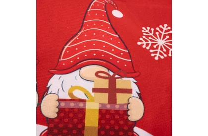 Culoar de Crăciun lung 220 x 40 cm – roșu cu spiriduși