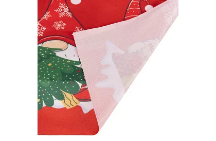 Culoar de Crăciun lung 220 x 40 cm – roșu cu spiriduși